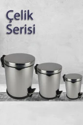 Digithome Paslanmaz Çelik Mutfak Çöp Kovası 3 Lt Gri - EF401 thumbnail 4