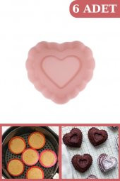 Onikiden Silicolife Airfryer Silikon Kalp Muffin Kek Kalıbı 6’lı- Tüm Hava Fritözleriyle Uyumlu SL11 - 10