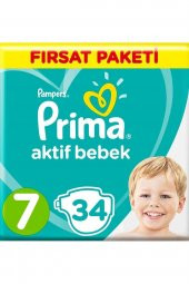 Prima Aktif Bebek Bezi Fırsat Paketi 7 Beden Large 34lü - 1
