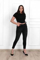 Kadın Büyük Beden Füme Jean Pantolon 6188-23 - 1