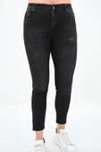 Kadın Büyük Beden Füme Jean Pantolon 6188-23 - 4