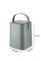 Digithome Tutma Saplı Sihirli İç Kovalı Tezgah Üstü Mutfak Çöp Kovası 4 Lt Antrasit – TVP692-16 - 6