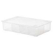 IKEA GLIS KAPAKLI BÖLMELİ KALEMLİK KUTU ŞEFFAF 34X21 CM - 1