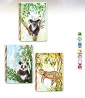Keskin Color A4 Bambu 100 Yaprak Çizgili Platik Kapak Spiralli Defter - 1
