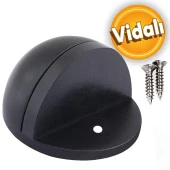 Yarımay Kapı Stoperi Tamponu Vidalı Metal Kapı Stopu Durdurucu Tutucu Mat Siyah thumbnail 1