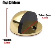 Yarımay Kapı Stoperi Tamponu Vidalı Metal Kapı Stopu Durdurucu Tutucu Albrifin thumbnail 2