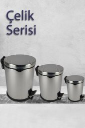 Digithome Paslanmaz Çelik Mutfak Çöp Kovası 8 Lt Gri - EF404 - HYT C320.025 thumbnail 4