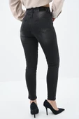 Kadın Yüksek Bel Yırtmaçlı Füme Jean Pantolon 6190-23 - 5