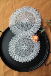 6 Adet Anthemis Chia Gümüş Bardak Altlığı & Kokteyl Peçetesi - 4