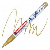 Edding 5300 Akrilik Markör 1-2mm Yuvalak Uç Altın - 4