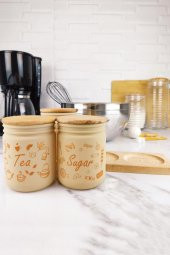 Digithome Ahşap Standlı 3’lü Cam Kavanoz Seti 446 Cc – 232102-021 - 4