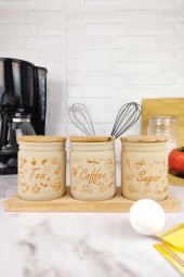 Digithome Ahşap Standlı 3’lü Cam Kavanoz Seti 446 Cc – 232102-021 - 5