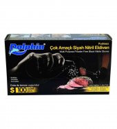 Çok Amaçlı Pudrasız Siyah Nitril Eldiven Küçük (S)- 100 Adet - 1