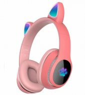 Fuchsia F400 Kablosuz Bluetoothlu RGB Ledli Kedi Tasarım Kulaklık - 1