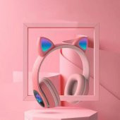 Fuchsia F400 Kablosuz Bluetoothlu RGB Ledli Kedi Tasarım Kulaklık - 4