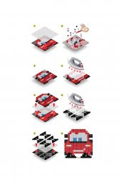 Ütü ile Yapışan Boncuk Aktivite ve Oyuncak Seti, Disney Cars 4in1-Pixel Pixel BB16-02 - 3