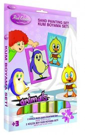 Eğitici ve Eğlenceli Kum Boyama Seti-Red Castle Penguen & Ördeki DS-205 - 1