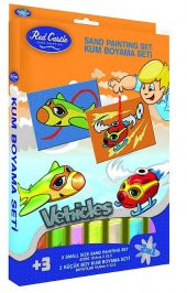 Eğitici ve Eğlenceli Kum Boyama Red Castle Seti, Uçak & Helikopter (2si 1 Arada) DS 207 - 1