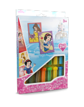 Eğitici ve Eğlenceli Kum Boyama Seti, Disney Prensesler Pamuk Prenses&Bella 2si 1 arada DS-08 - 1