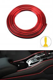 Trim Fitil Kırmızı Yeni Nesil Araç Içi Ip Şerit Balık Sırtı Nikelajlı 5 Metre - 1