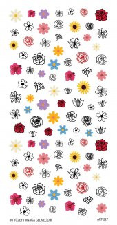 Papatya Tırnak Dövmesi,Tırnak Tattoo,Nail Art ,Tırnak Sticker - 5