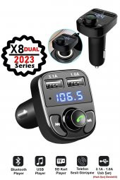Car X8 Araç Fm Transmitter 5.0 Bluetooth Araç Kiti Usb Mp3 Sd Kart Çakmaklık Girişli Araba Oto Teyp - 1