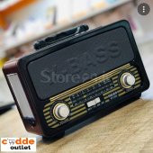 Bluetooth Şarjlı Nostaljik Antika Radyo Müzik Çalar Işıldak Usb Tf Aux 4613 RDL-4613 - 4