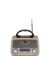 301 Ahşap/kahve Eskitme Nostalji Tasarımlı Bluetoothlu Nostalji Radyo Fm-sd Kart-aux - 3