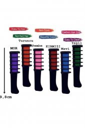 Hairchalk Süper Karışık Renkli Mini Taraklı Saç Tebeşiri Seti ( 6 Lı Set ) 6lı Saç Tebeşiri-tarak - 2