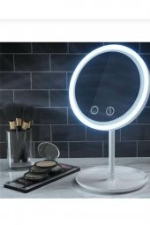 Dokunmatik Led Işıklı Usb Li Yuvarlak Masa Üstü Makyaj Aynası Makyaj Aynası Ledli - 3