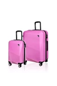 Polo&Sky Elmas Model Pembe Renk 2'li Valiz Seti (Küçük+Büyük) thumbnail 1