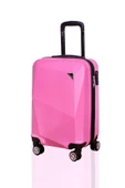 Polo&Sky Elmas Model Pembe Renk 2'li Valiz Seti (Küçük+Büyük) thumbnail 3