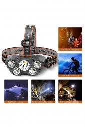 Ga-21 4 Fonksiyonlu 5 Led Şarjlı Ultra Güçlü Kafa Lambası Feneri Ipx5 Su Geçirmez Litym Lion Batarya - 2