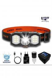 Mini Xpe Şarj Edilebilir Led Kafa Feneri Usb Şarj Edilebilir Süper Parlak Kafa Feneri Su Geçirmez - 2