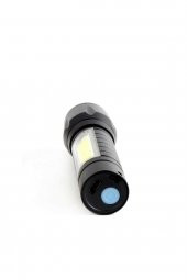 Usb Şarjlı Mini El Feneri 2mod +yan Led 3w Çakarlı Q5 Alüminyum Kutulu Pt-4140 - 3