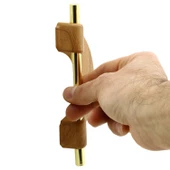 Carmen Çekmece Mutfak Kapak Dolap Kulpu Kulbu (96 MM-9.6 CM) Gold Açık Ceviz Sert Plastik Kulp thumbnail 3