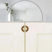 Carmen Çekmece Mutfak Kapak Dolap Kulpu Kulbu (96 MM-9.6 CM) Gold Açık Ceviz Sert Plastik Kulp thumbnail 4