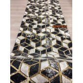 Foneks Halı Vitra Siyah Kesme Yolluk Ücretsiz Kargo - 1