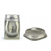 ZBOSP-C37 SABUNLUK DİŞ FİRCALİK 2Lİ  BANYO SETİKRİSTAL TAŞLI GÜMÜŞ POLİRESİN thumbnail 3