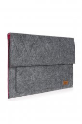 Yaratıcı Tasarım Keçe Ultrabook Kılıfı Antrasit-Pembe Apple Samsung Asus  Lenovo Tüm Markalara uyumlu thumbnail 2