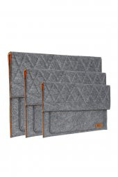 Yaratıcı Tasarım Keçe Tablet Kılıfı Antrasit-Turuncu Apple  Samsung  Asus Lenovo Tüm Markalara uyumlu thumbnail 2