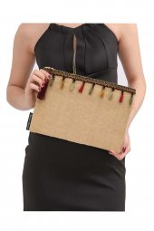 YARATICI TASARIM Hasır Kadın Portföy & Clutch Çanta Kahve thumbnail 1