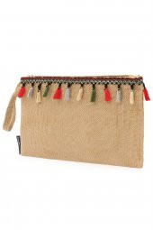 YARATICI TASARIM Hasır Kadın Portföy & Clutch Çanta Yeşil - 2