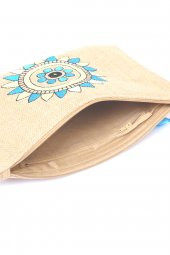 Ju Yaratıcı Tasarım Hasır Kadın Portföy & Clutch Çanta Mavi - 3