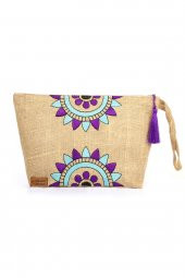 Ju Yaratıcı Tasarım Hasır Kadın Portföy & Clutch Üçgen Çanta Mor thumbnail 3