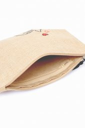 Ju Yaratıcı Tasarım Hasır Kadın Portföy & Clutch Çanta Sevgi - 3