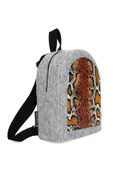 Keçeli Sırt Çantası Derili Yılan Derisi thumbnail 1