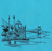 Bez Omuz Çantası Nakışlı Ortaköy Turkuaz - 3