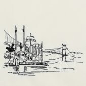 Bez Omuz Çantası Nakışlı Ortaköy Krem - 3