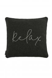 YARATICI TASARIM Yastık Kırlent Kılıfı Relax Nakışlı Antrasit thumbnail 1